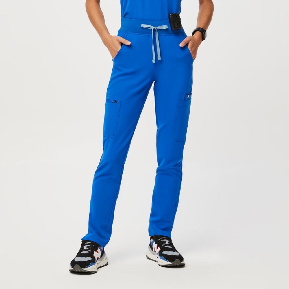 Figs High Waisted Yola Skinny Scrub Pants Royal Blue Small (old waistband)